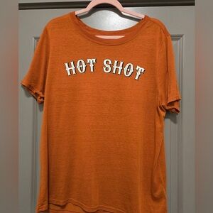Shyanne Rust Orange Crewneck Hot Shot Tee